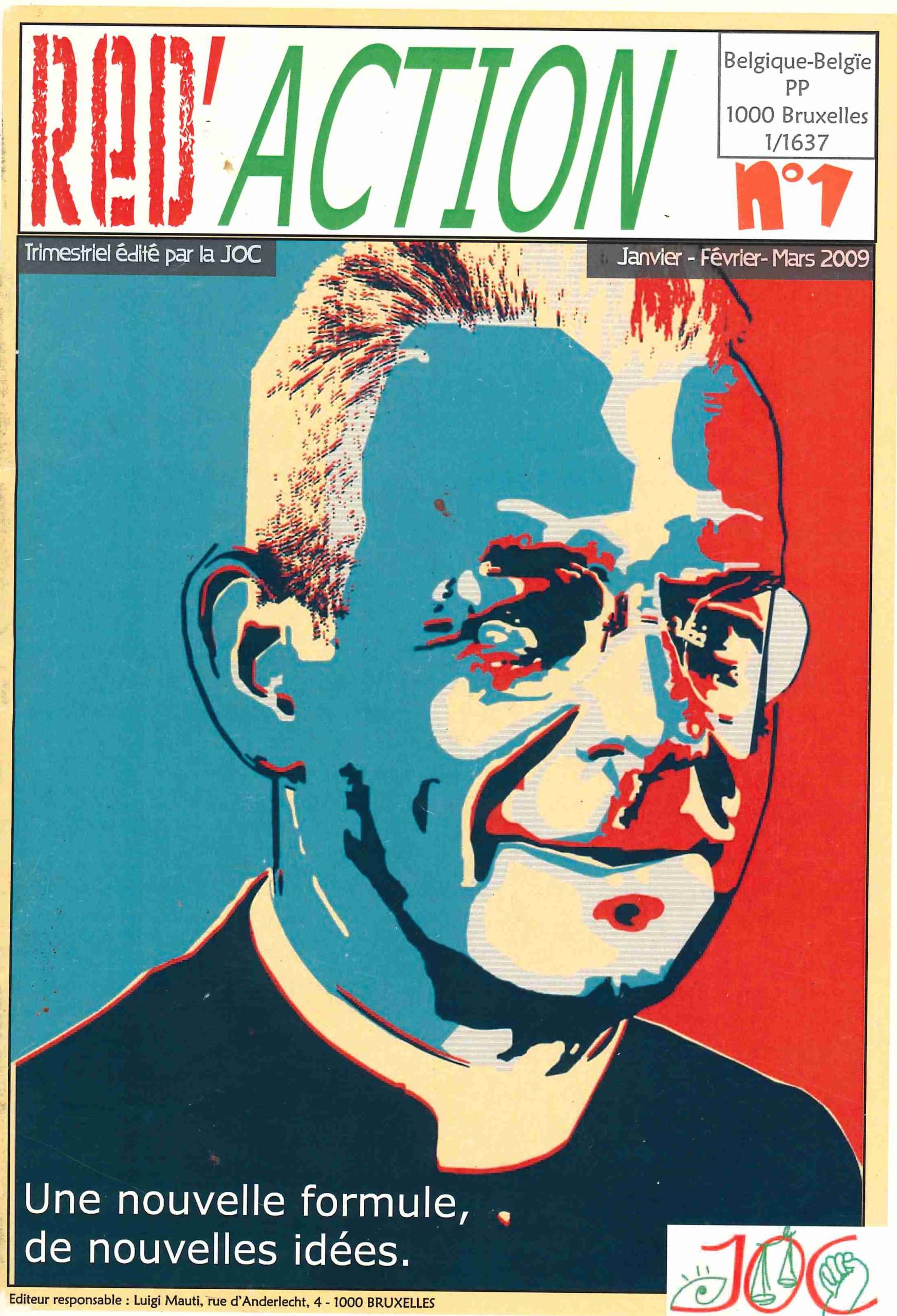 Red’Action, n°1, janvier – février – mars 2019.Légende : CARHOP, fonds des archives de la JOC nationale, série des périodiques.