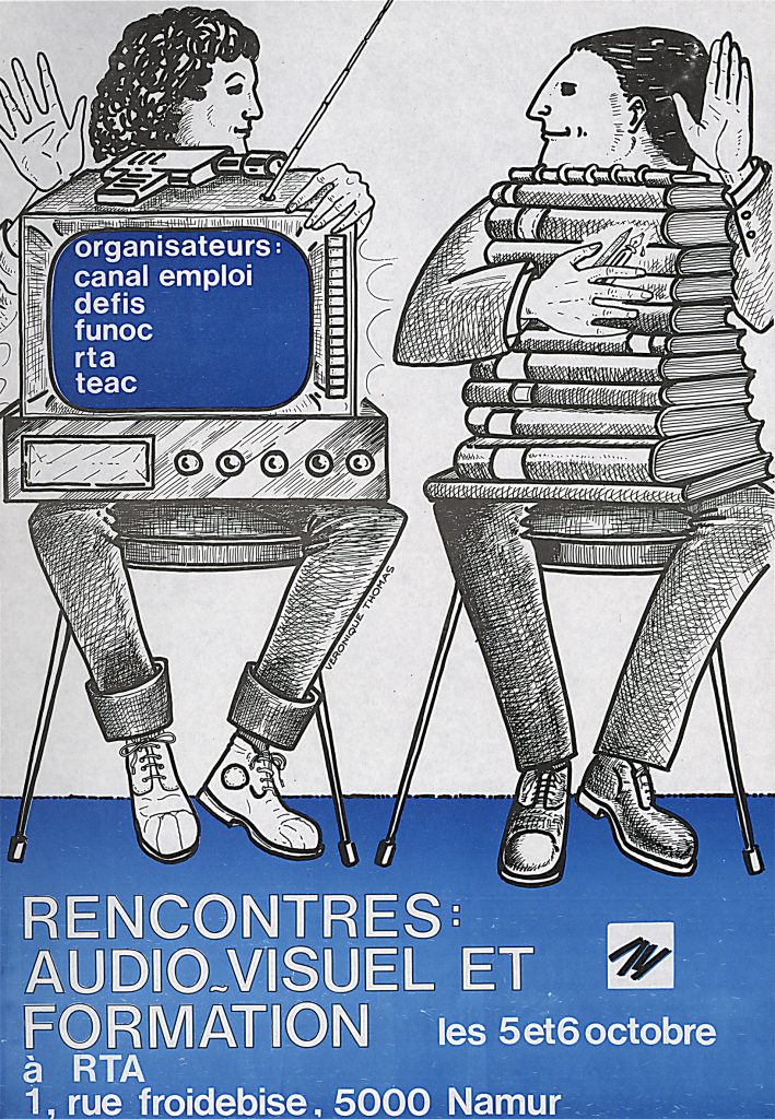 Affiche de promotion d’un évenement coorganisé par Canal emploi, DÉFIS, e.a., s.d. (CARHOP, coll. aff. n° 295)